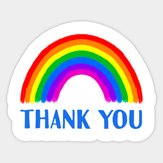 thank you rainbow nhs and keyworkers nhs sticker