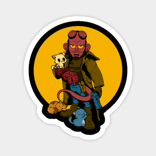 Hellboy loves kitties Magnet