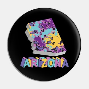 Arizona State Map Art Pin