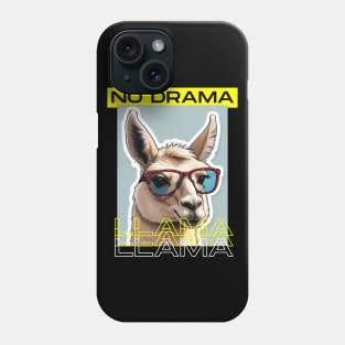 No Drama Llama Funky Alpaca Sunglasses Yellow Black Phone Case