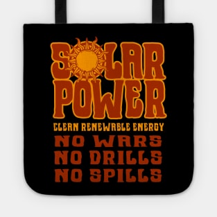 SOLAR POWER No Wars No Drills No Spills - Red Tote