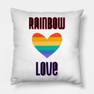 Pride Rainbow Love Typography Pillow