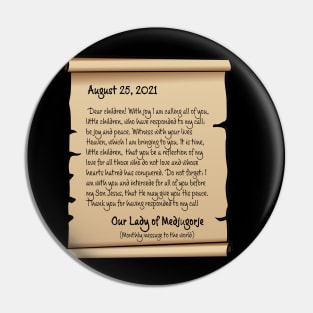 Medjugorje Message August 25 2021 Pin