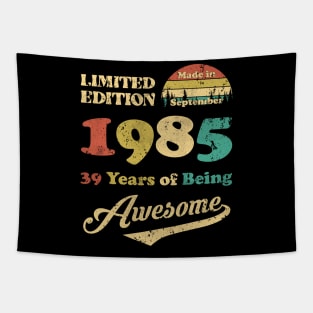 Made In September 1985 39 Years Of Being Awesome Vintage 39th Birthday Tapestry