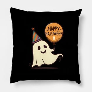 cute ghost holding ballon Pillow