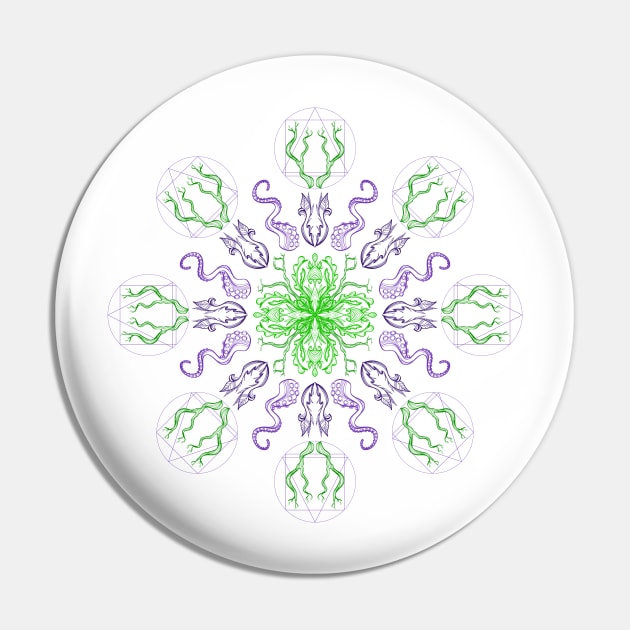 Eldritch Mandala Pin by MareveDesign