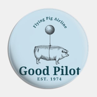 Flying Pig Airline Vintage Funny Pig Art Pin