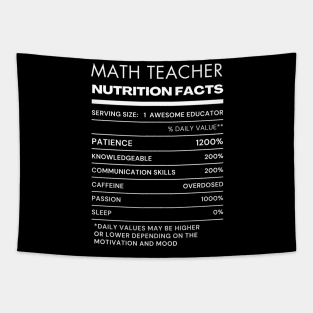 Math Teacher Nutrition Facts T-shirt Tapestry