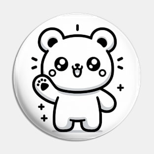 Friendly Bear Waving Pin