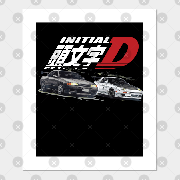 Initial D Fifth Stage Ryosuke Takahashi Fc Vs Rin Hojo R32 Initial D Posters And Art Prints Teepublic