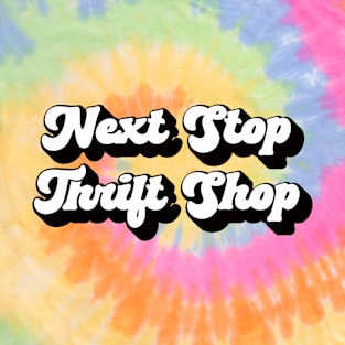 Lispe Next Stop Thrift Shop dark shadow T-Shirt