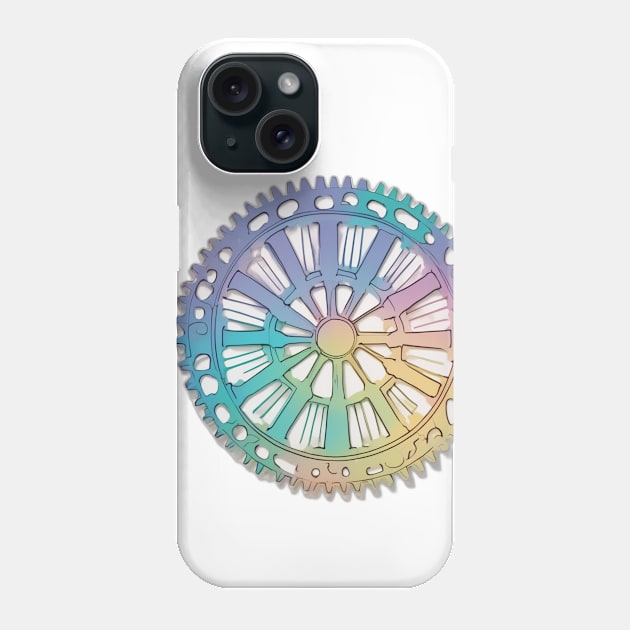 Rainbow Hued Mechanical Gear Wheel No. 482 Phone Case by cornelliusy