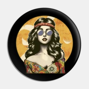 hippie girl 60s Pin