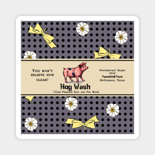 Some Pig Feedsack Panel - Grey and Yellow Magnet