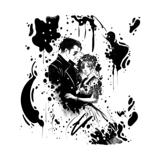 ink scribble - couple in the dark T-Shirt