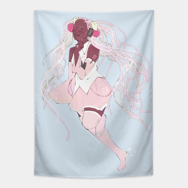 Sakura Miku Tapestry by Naniidraws