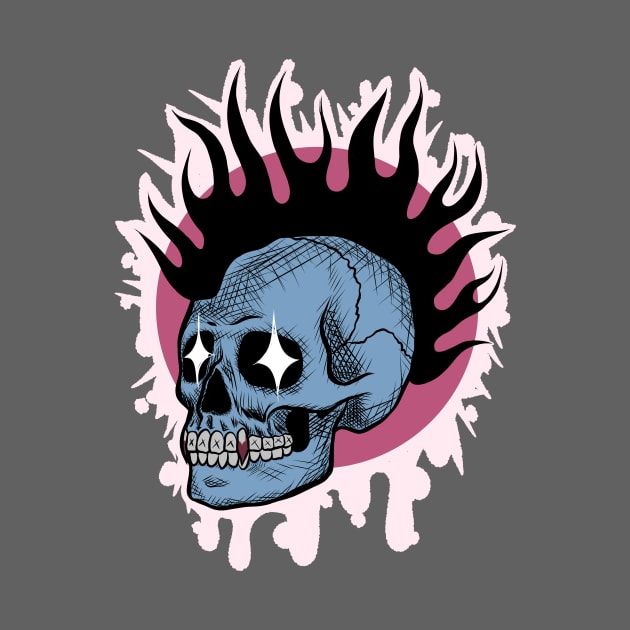 Skull in flames by HeichousArt