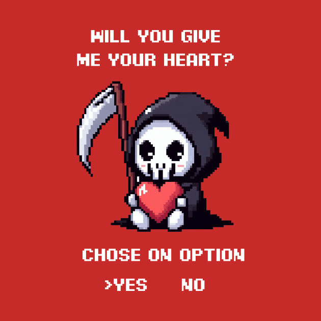 Give Me Your Heart - Skeleton Pixel by PXLART