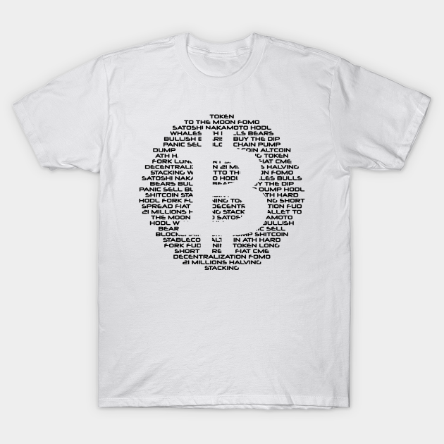 Disover Bitcoin design with crypto words - Bitcoin Logo - T-Shirt