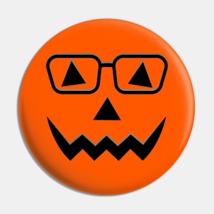 Black halloween pumpkin face Pin