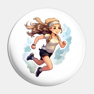 Runner blonde girl Pin