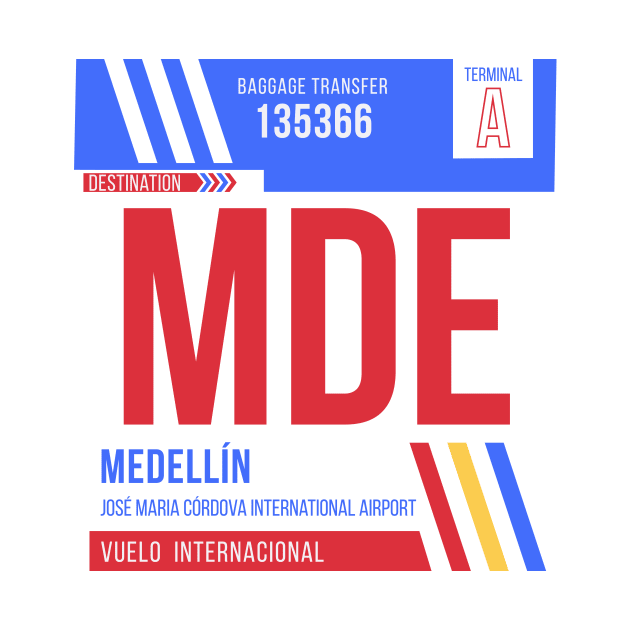 Medellin (MDE) Airport Code Baggage Tag by SLAG_Creative