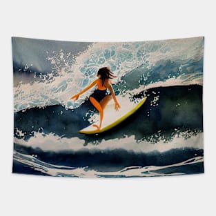 Surfing Big Waves Tapestry