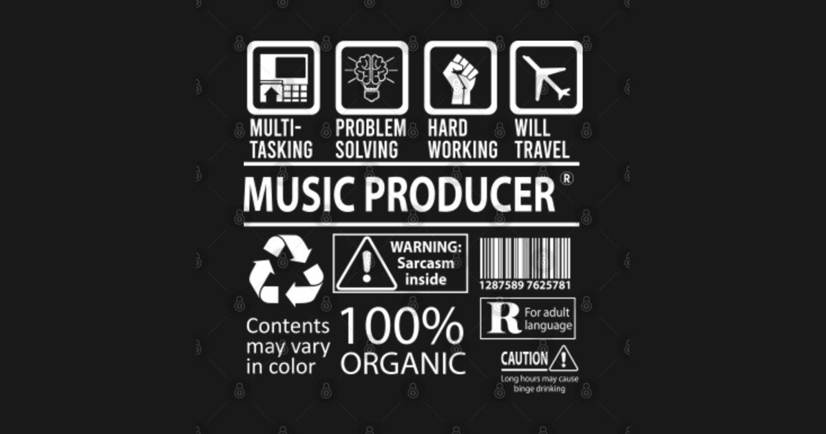 Music Producer T Shirt MultiTasking Job Gift Item Tee Music