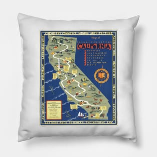 CALIFORNIA University map MAP Berkeley dorm decor graduate Pillow