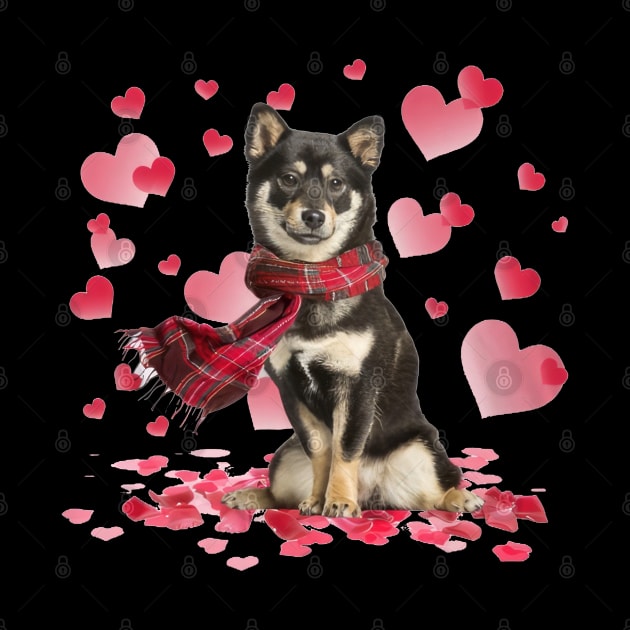 Shiba Inu Hearts Love Happy Valentine's Day by cyberpunk art