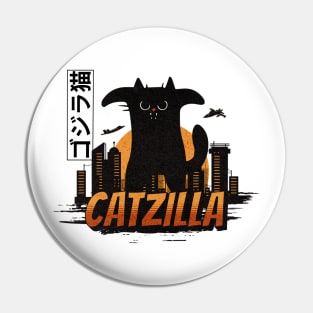 Funny Vintage Cat | Catzilla King of Monster Pin