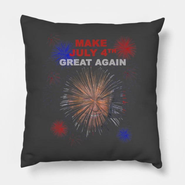 Donald Trump Make 4th Of July Great Again Patriot Tee Pillow by Macy XenomorphQueen