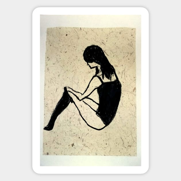 Putting on tights - Girl - Sticker | TeePublic