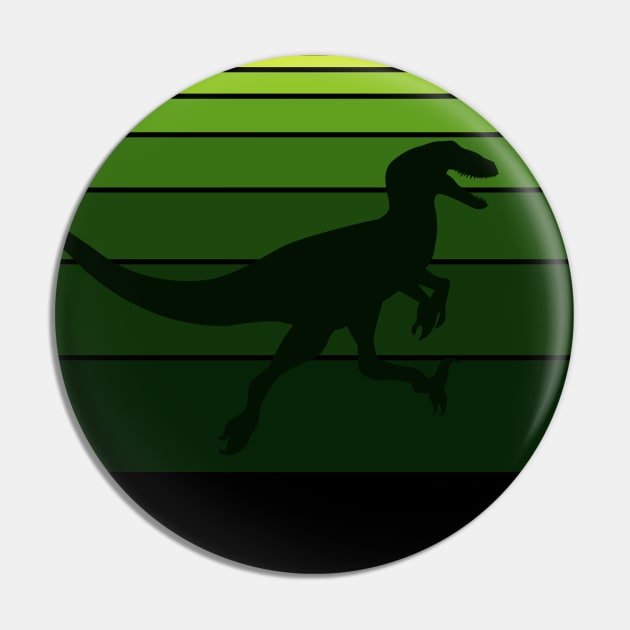 Raptor Retro 80's Design Green The Isle Pin by FalconArt