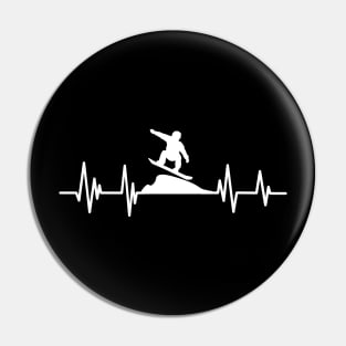 Heartbeat Snowboarding Birthday snowboarder Player .snowboard Pin