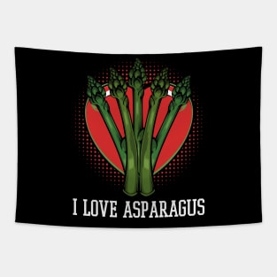 Asparagus - I Love Asparagus - Vegan Statement Quote Tapestry