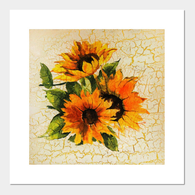 Vintage Sunflowers Painting Sunflowers Cartel E Impresion