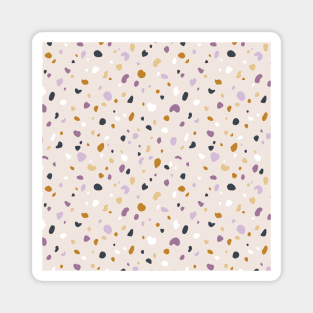 Neutral and purple abstract terrazzo texture Magnet