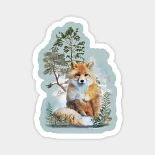 Forest Red Fox Watercolor Magnet