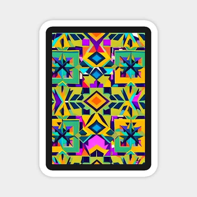 African Print Pattern Magnet by Prilidiarts