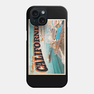 Greetings from California - Vintage Travel Postcard Design Phone Case