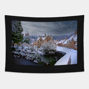 Castle Combe in the snow Tapestry