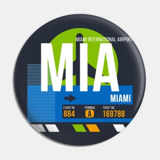 Miami (MIA) Airport // Retro Sunset Baggage Tag Pin