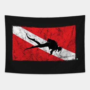 SCUBA DIVING: Flag Scuba Diving Tapestry