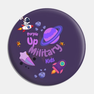 purple up for military kids astronaut child Pin