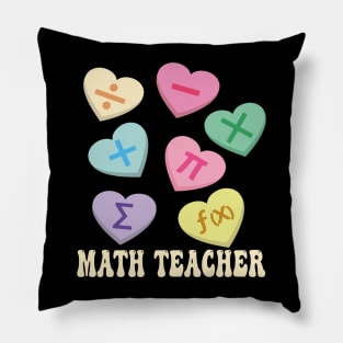 Funny Teacher Valentines, Math Hearts Candy Happy Valentines Day Pillow