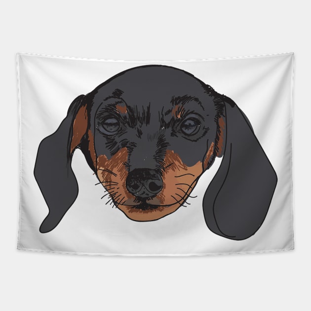 Dog Portrait Tapestry by Manitarka