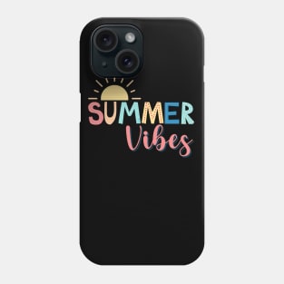 Colorful Summer Vibes Text with Sun Phone Case