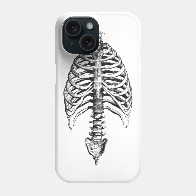Chest Bone Corpse Torso Funny Skeleton Phone Case by Foxxy Merch