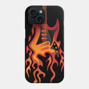 Electric Guitar Fire Illustration Phone Case